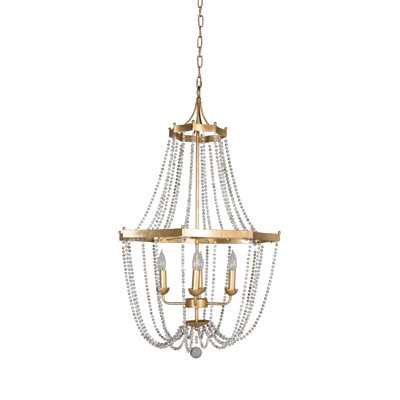 Whitney 4 - Light Candle Style Empire Chandelier with Beaded Accents