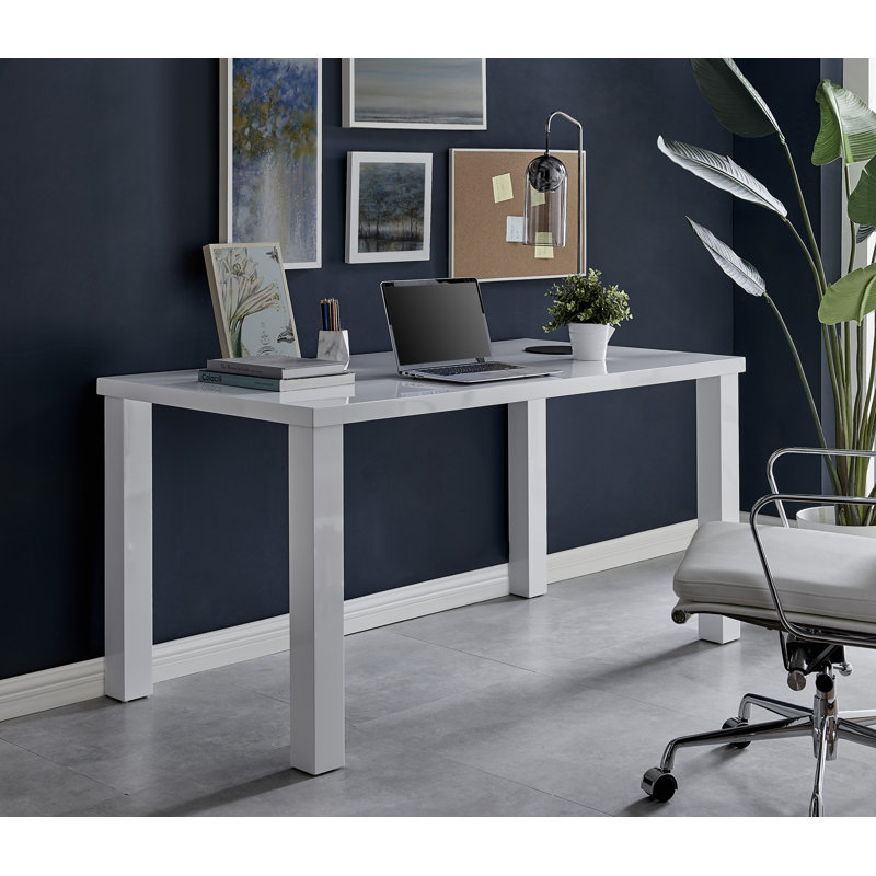 Scottsmoor Grey Home Office Desk, White, 75cm H x 150cm W x 80cm D