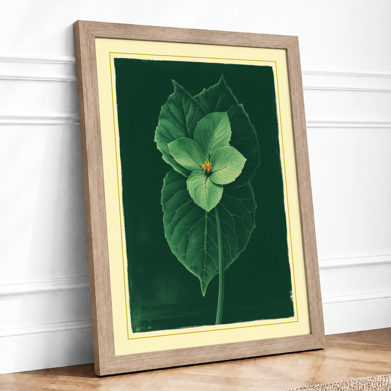 Pale Bloom And Leaves Botanical - Print, A1 - 84.1 x 59.4 cm, Oak