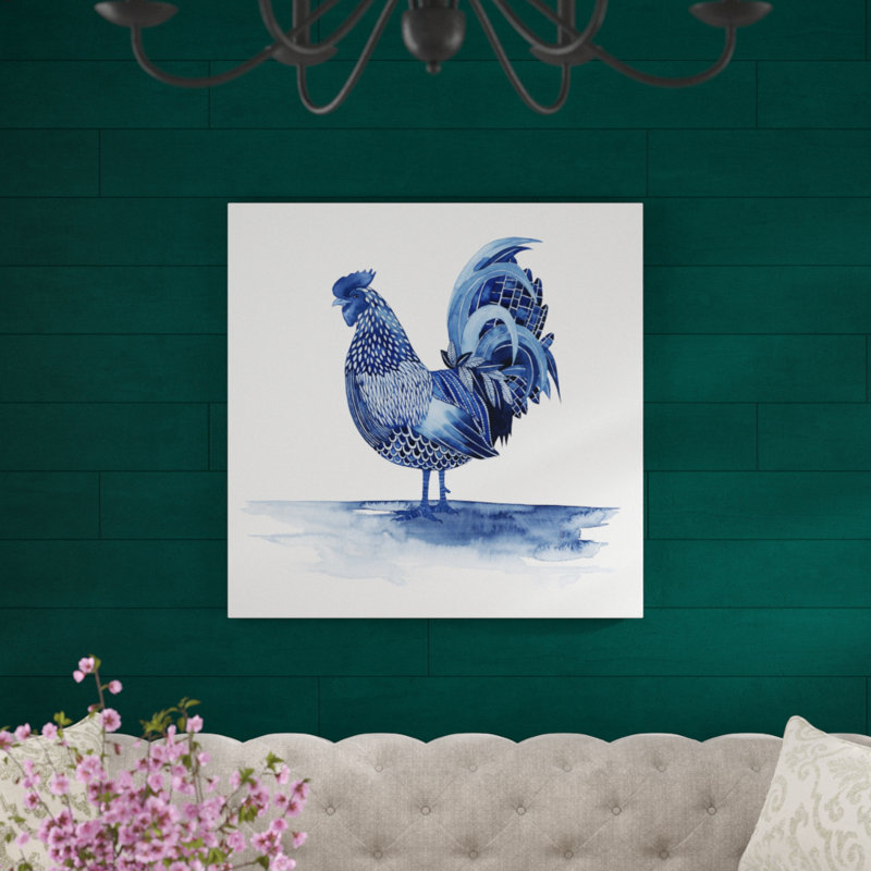 Cobalt Farm Animals IV by Grace Popp - Wrapped Canvas Painting, 91cm H x 91cm W