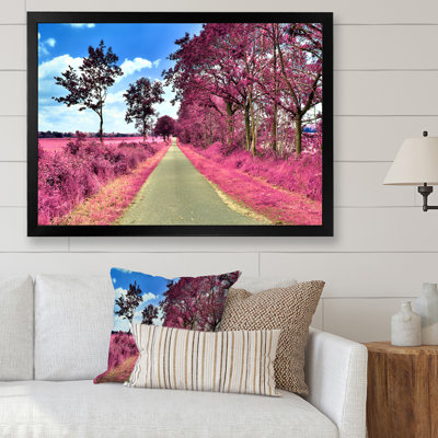 «Pink and Mauve Fantasy Forest Landscape VII», œuvre d'art traditionnelle sur toile