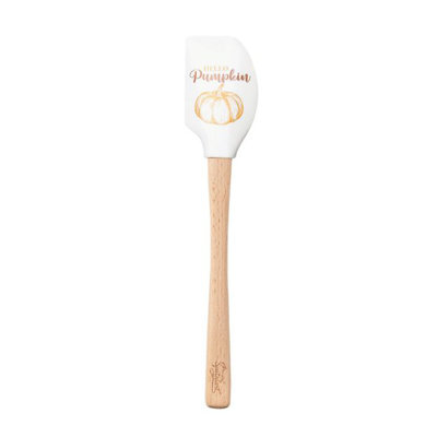 Tovolo Spatulart Hello Pumpkin Wood Handled Spatula In White,red,orange,brown