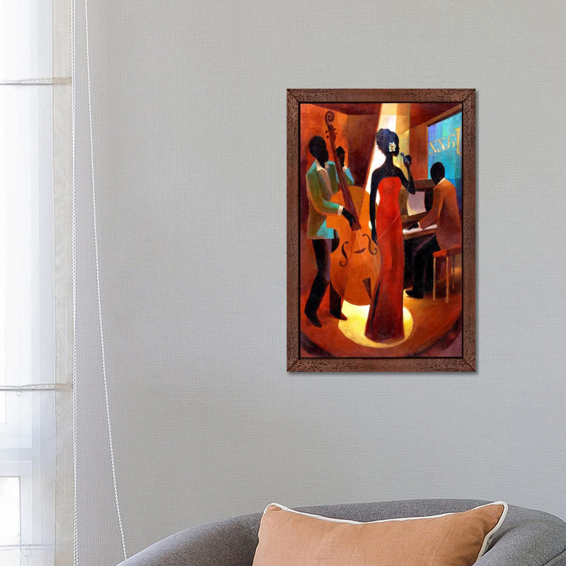 In A Sentimental Mood by Keith Mallett - Floater Frame Painting on Canvas, 101.6 cm H x 66.04 cm W, Brown Framed