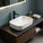 Topcraft 17.9" White Oval Rectangular Bathroom Ceramic Sink Vessel Basin