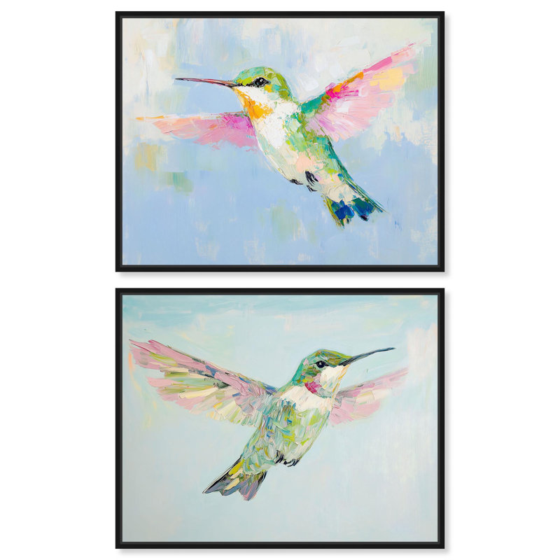 Freedom Flight Set Canvas Set of 2 Nature Wall Decor by , Cadre flottant noir, H 16 po x l 20 po