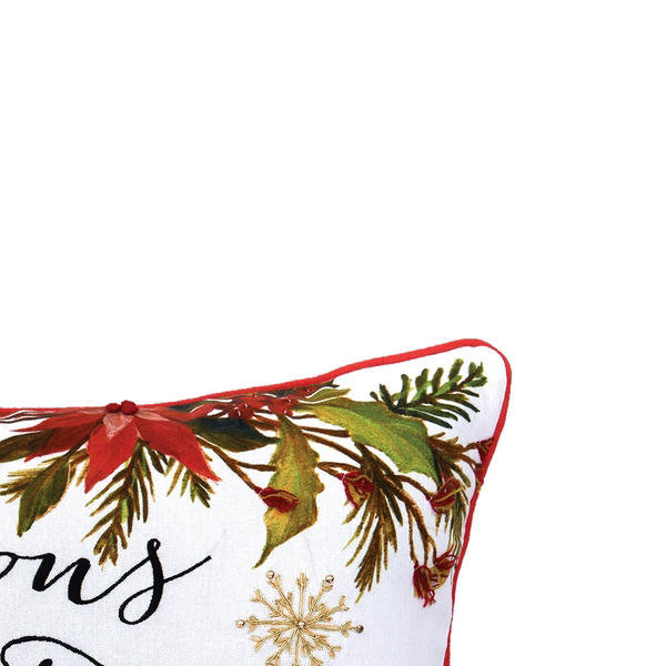  Coussin Seasons Greetings Poinsettia