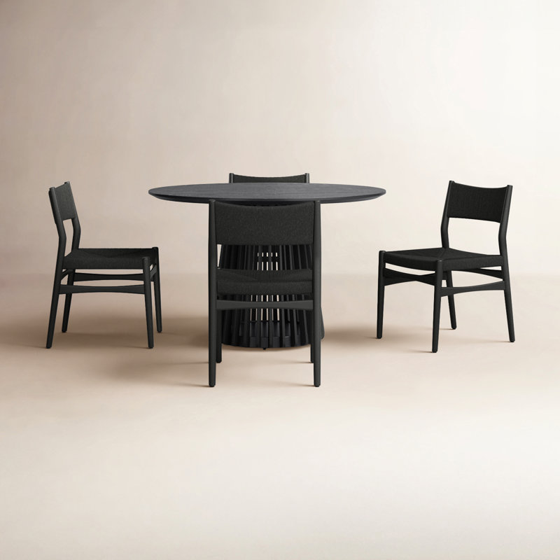 Ensemble repas rond 47 po Buffolino, Noir, Noir, Noir