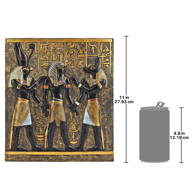Rameses I Between Horus and Anubis Wall Sculpture