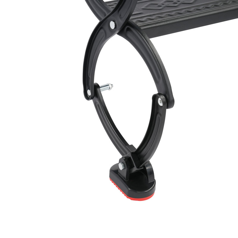 8 Steps Wall Mounted Retractable Folding Ladder, Black