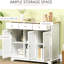Buffet de couleur blanche - comptoir en bois massif, 3 tiroirs, portes, tablette réglable pour le rangement