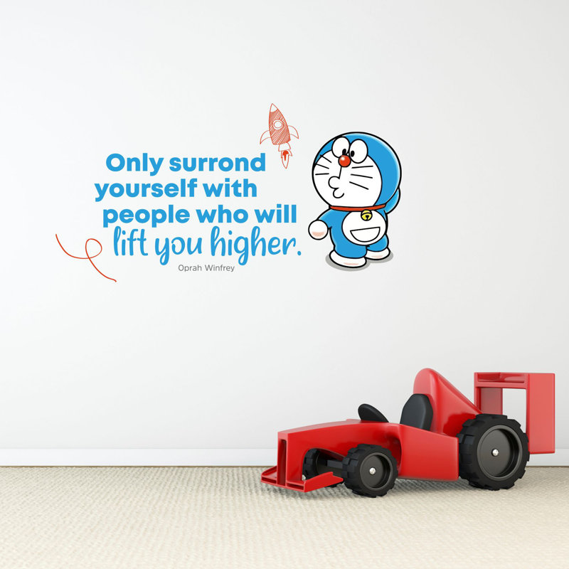 Adhésif décoratif en vinyle "lift you Doraemon Life", H 20 po x l 40 po
