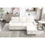 Canapé-lit réversible de 77 pouces en velours beige avec méridienne et rangement en mousse et rangement, utilisation dans le salon