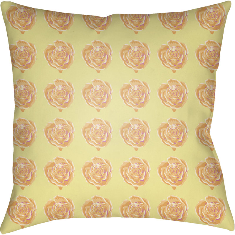 Warhol Floral Outdoor Throw Pillow, Purple, 22" H x 22" W x 5" D