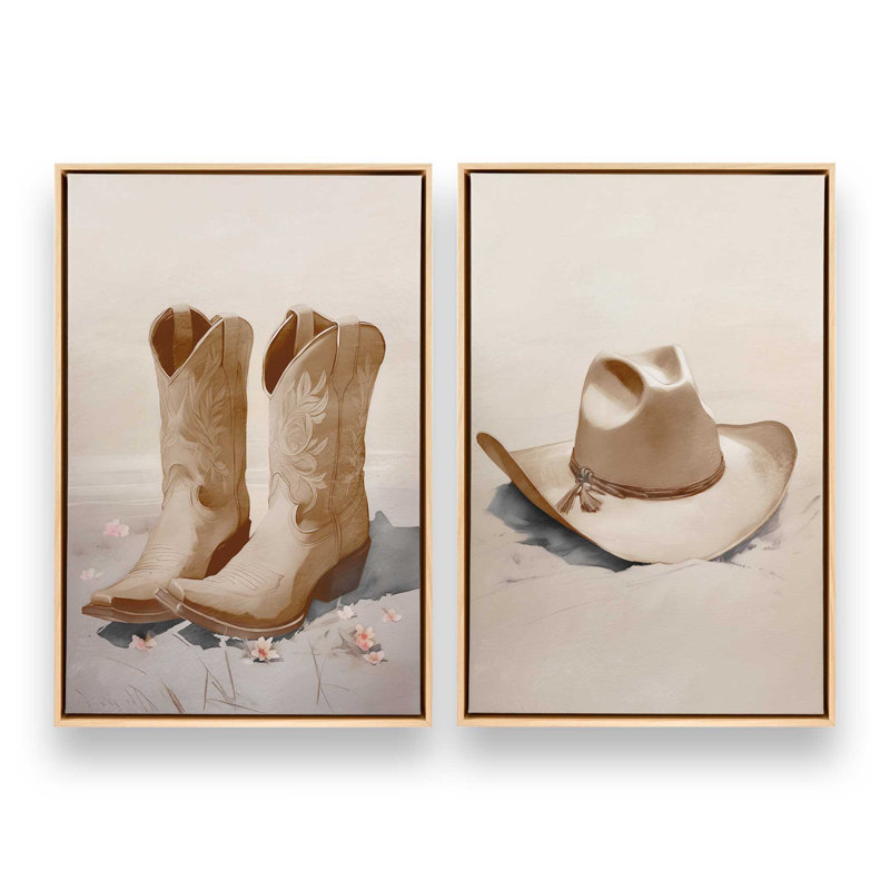 «Sandy Cowboy Essentials», ensemble de 2, Cadre américain en érable flottant, H 19 po x l 26 po