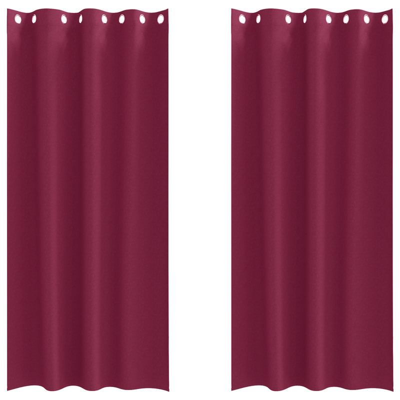 Tacorian Curtain Pair, Wine Red, 140cm Width x 245cm Drop