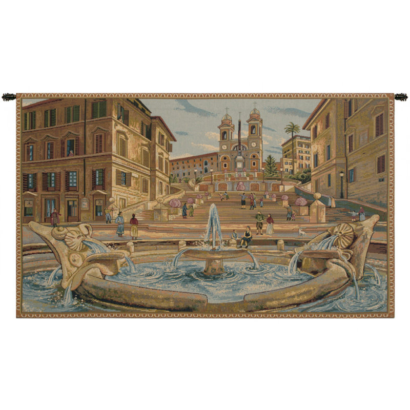 Italian Loom Woven Cotton Blend Wall Hanging, 12" H x 19" W