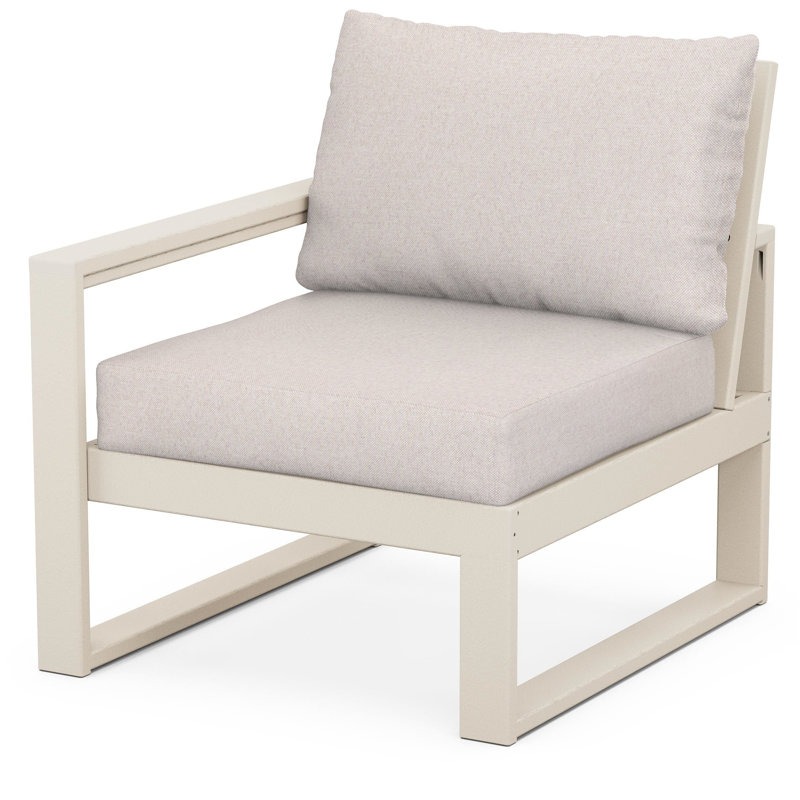 POLYWOOD Outdoor Lounge Chair, Sand, Dune Burlap