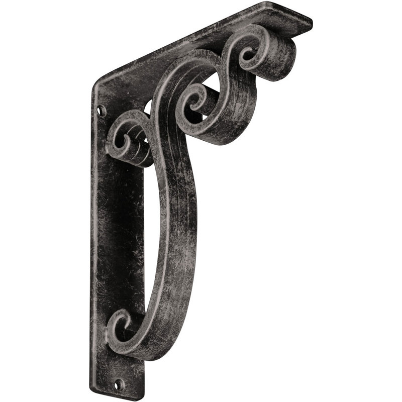 Support en fer forgé Avery, Argenté antique chaleureux, H 10 po x l 2 po x P 7,5 po