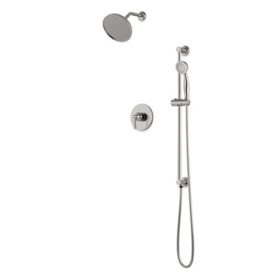 Classic 2-Way Pressure Balance Shower Trim Kit With Hand Held Shower On Slide Bar With Separate Water Outlet