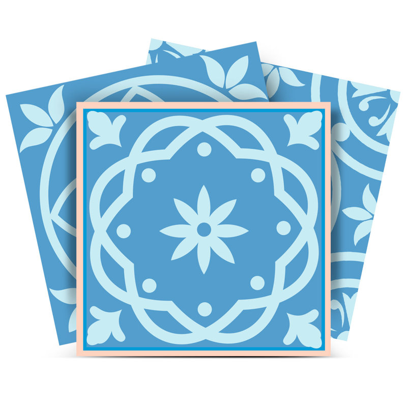 4 l x 4 L Peler et coller, Bleu ciel / blanc