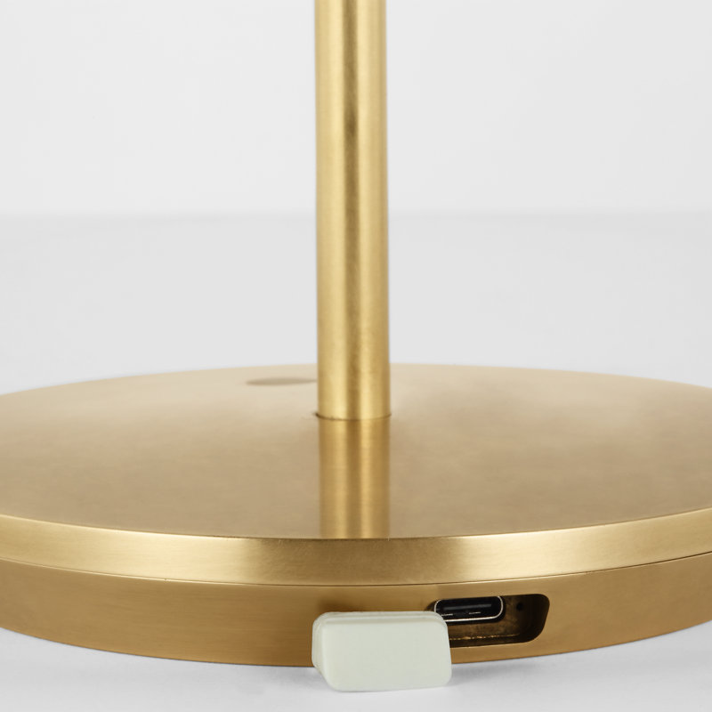 Nevis Short Accent Rechargeable Table Lamp, Gold