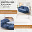 Canapé-lit moderne avec 2 coussins de salon, canapé-lit en chenille convertible, matelas pliant, aucun assemblage requis-2117437225