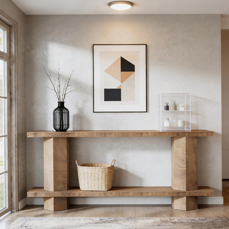 Table de chevet à 2 niveaux, table de canapé, console, table de couloir