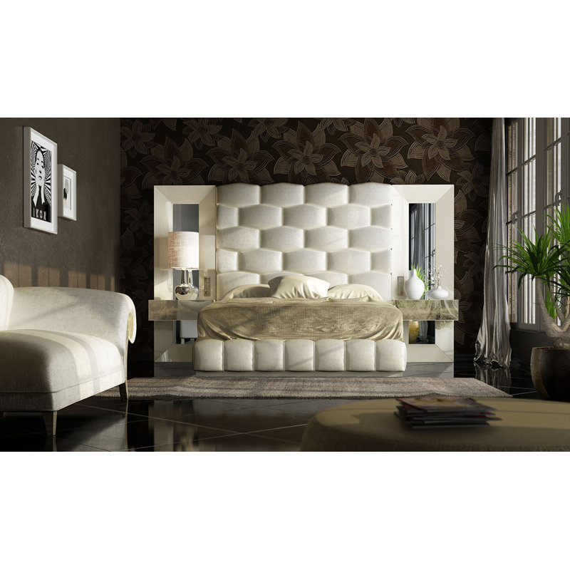 Vegan Leather Panel Bed, Full