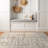 Modern Abstract Linear Ivory Mist Cream Indoor High-Low Area Rug-744174452