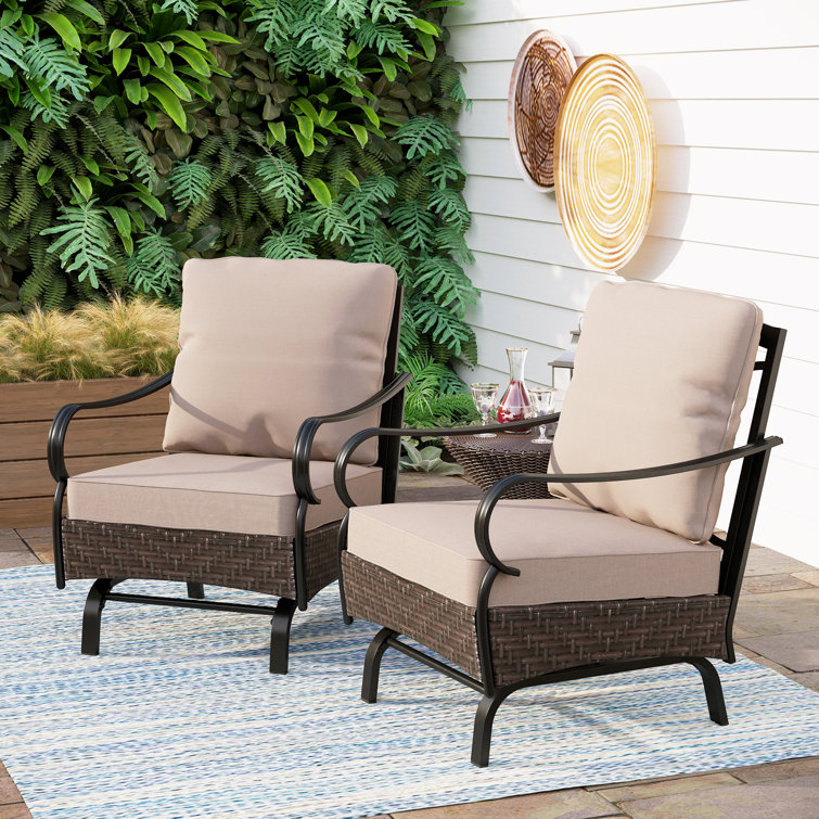 Marquida Rocking Patio Lounge Chairs with Cushions