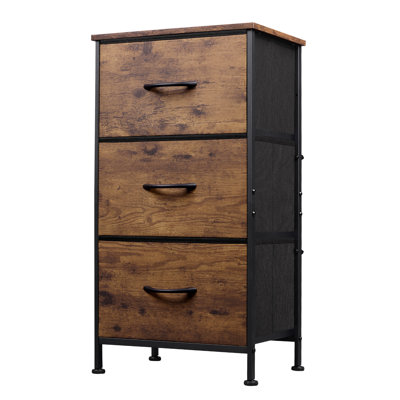 WLIVE Nightstand With 3 Drawers, Fabric Dresser, Organizer Unit,...