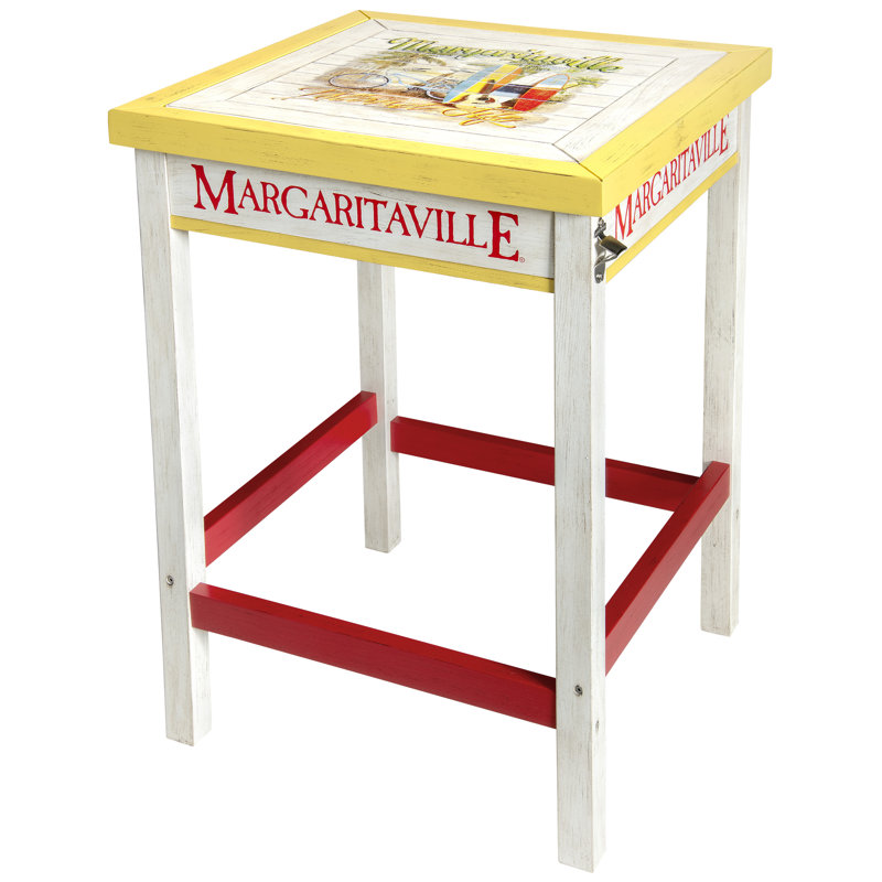 Colorful Poplar Wood Outdoor Bistro Table with Beverage Tub