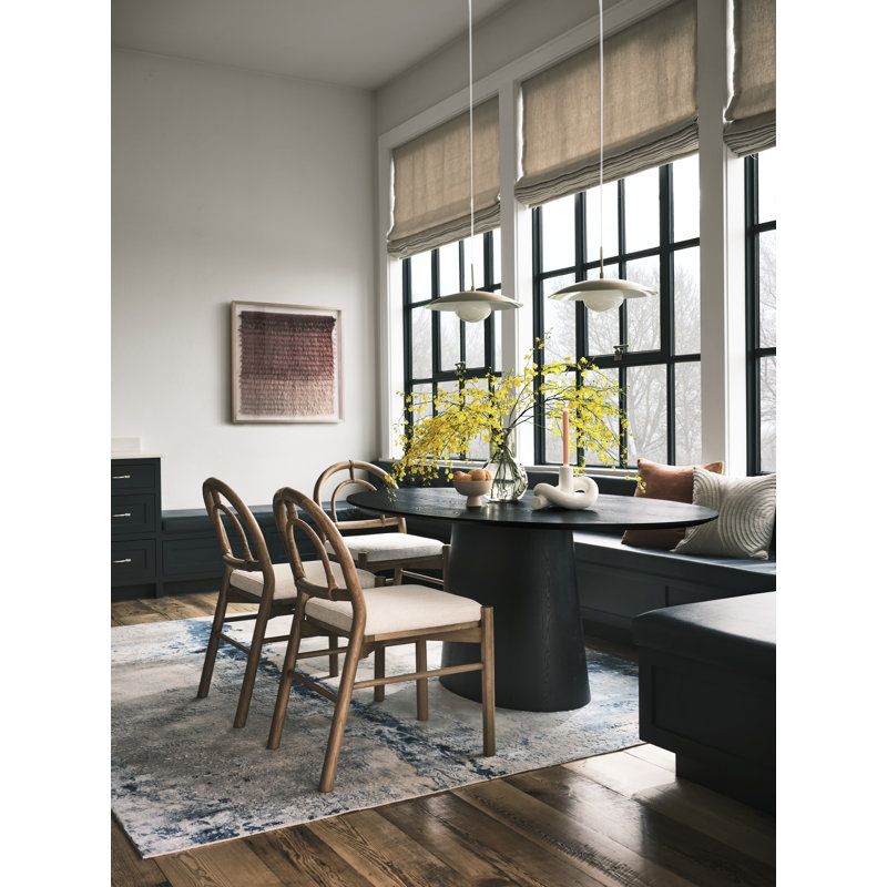 Faira 19.75'' H Fabric Upholstered Oak Side Chair, Beige, Burnished Oak