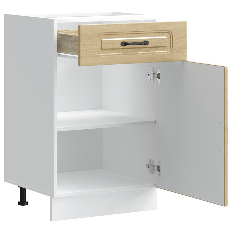 Pieds réglables en bois d'ingénierie vidaXL, Chêne sonoma, H 32,09 po x l 19,69 po x P 18,11 po