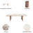 Travertine Coffee Table with Natural Wood Base, Rectangular Living Room Table in Warm Earth Tones, 55"