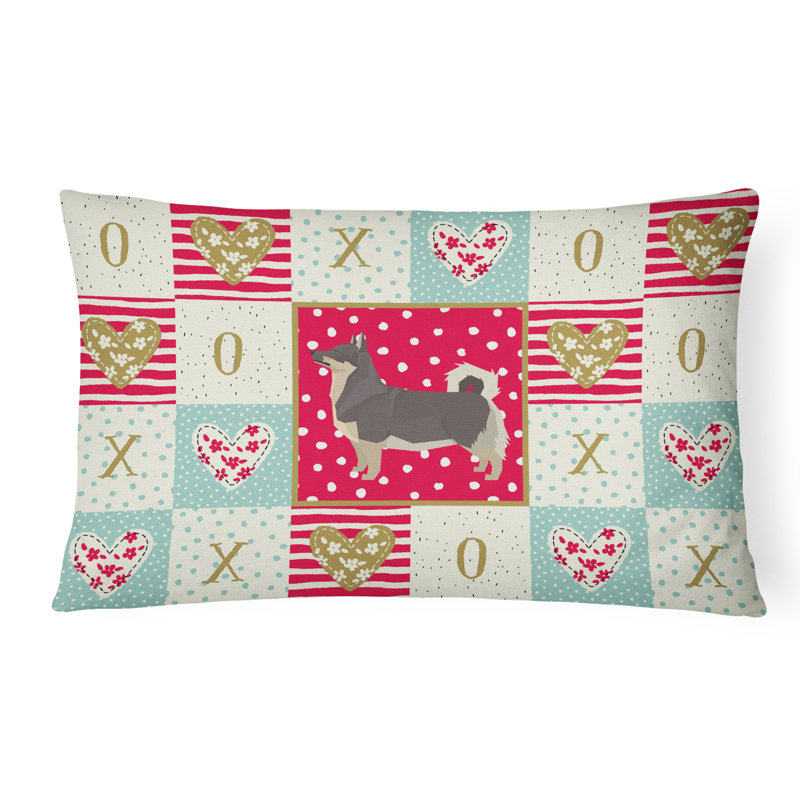  Coussin rectangulaire d'extérieur suédois avec rembourrage Vallhund Love