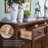 Dark-brown Solid Wood Shoe Storage Bench