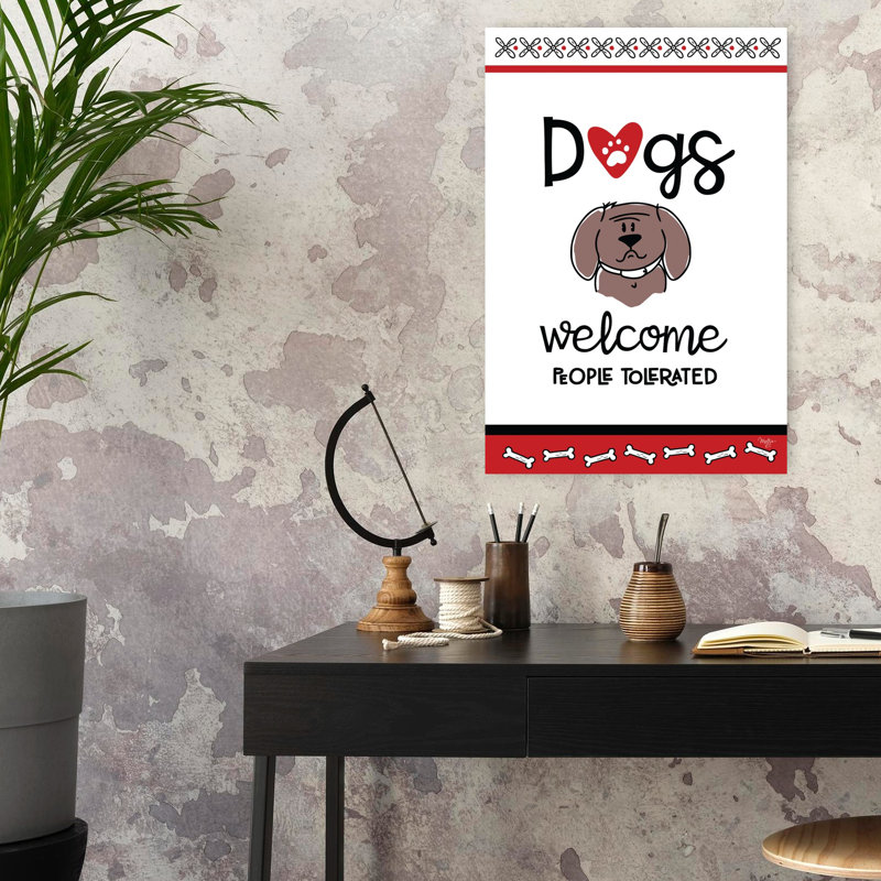 «Dogs Welcome», art contemporain pour chien, H 24 po x l 16 po