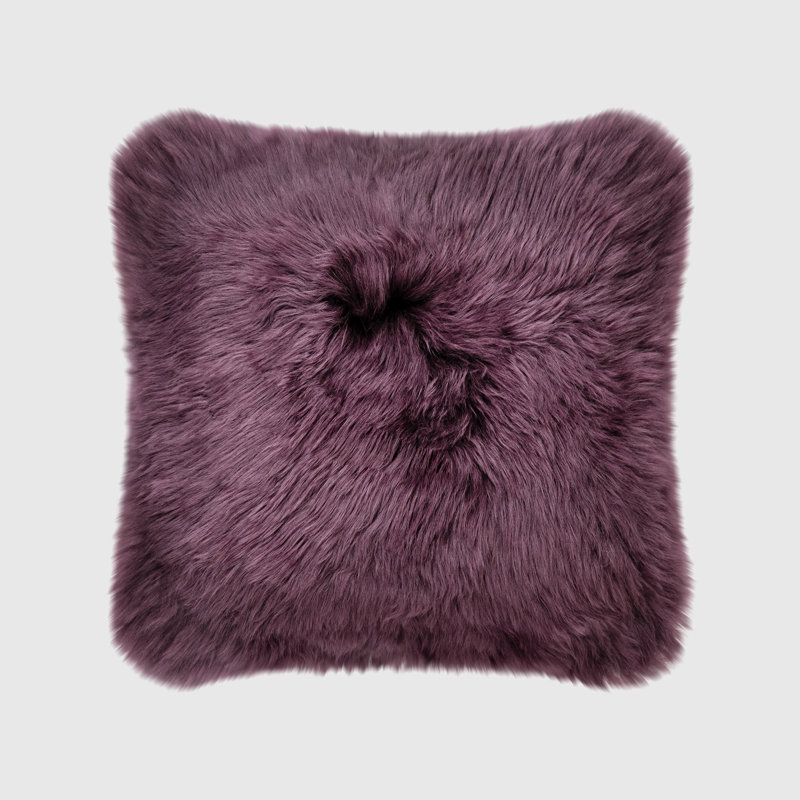Fieldman Leather Reversible Throw Pillow, Purple
