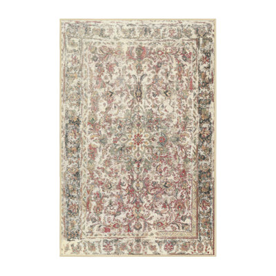 Tapis décoratif en laine beige/gris à motif oriental krkur