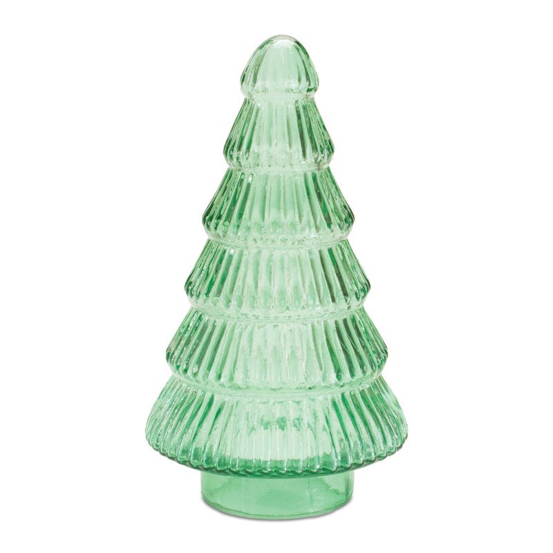 Arbre de Noël en verre texturé (ensemble de 2)