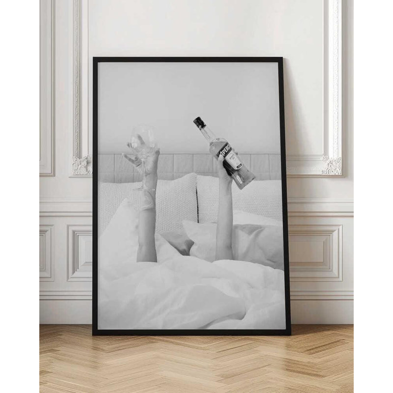 Reproduction d'art noir et blanc noir et blanc, H 40 po x l 30 po, Noir, Impression encadrée sans passe-partout