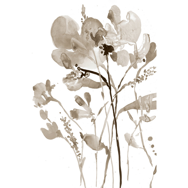 Neutral Floral Overlay I 1 Piece Painting on Canvas, 46cm H x 30cm W x 3.8cm D