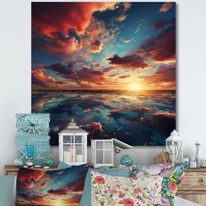«Majestic Dream Sunset Horizon», reproduction sur toile, H 36 po x l 36 po x P 1,5 po, Toile tendue