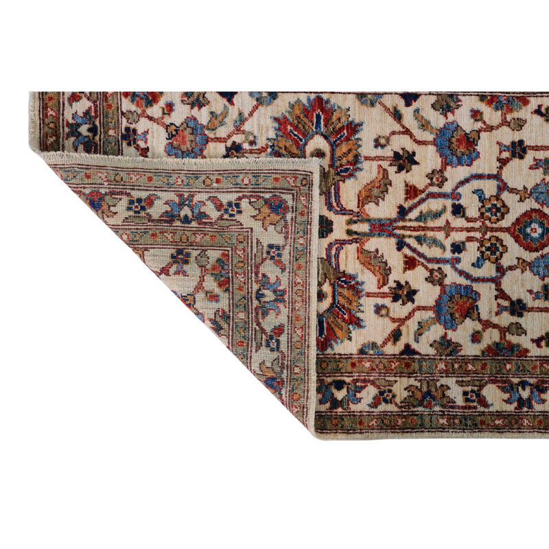 Hand Knotted Wool Area Rug in Beige