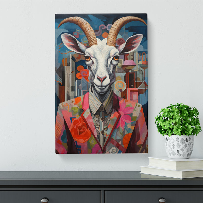 Goat Dadaism No.2 - No Frame Print, 50cm H x 35cm W x 3cm D