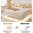 Floating Bed Frame with Storage Headboard, LED Bed Frame with Charging Station-1834714933-1834714934