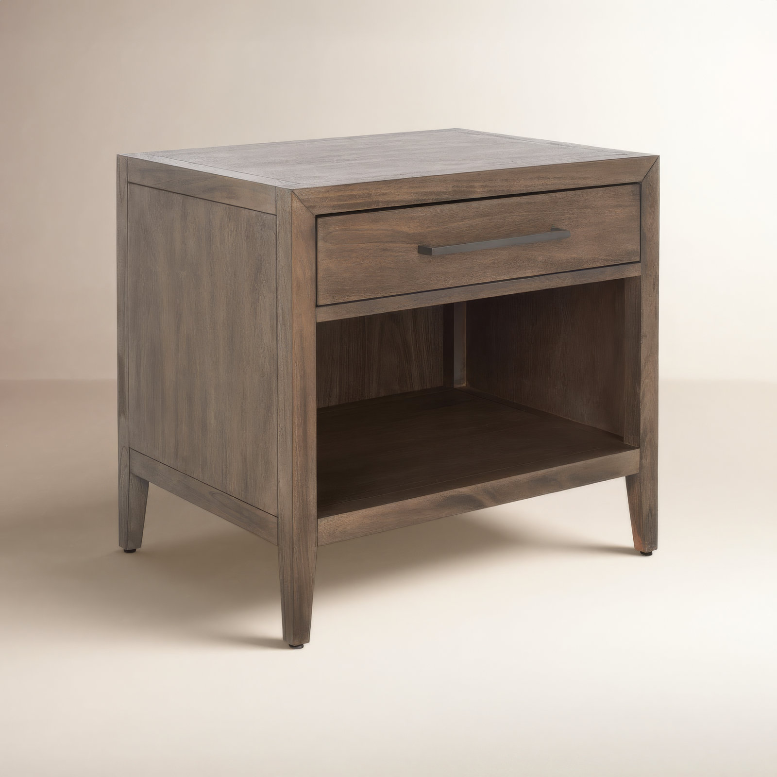 Pama 1 - Drawer Solid Wood Nightstand, Light Brown