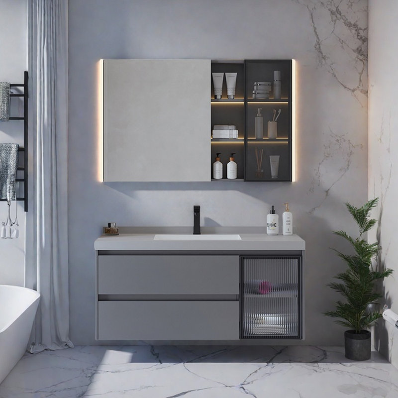Modern light luxury style bathroom cabinet
