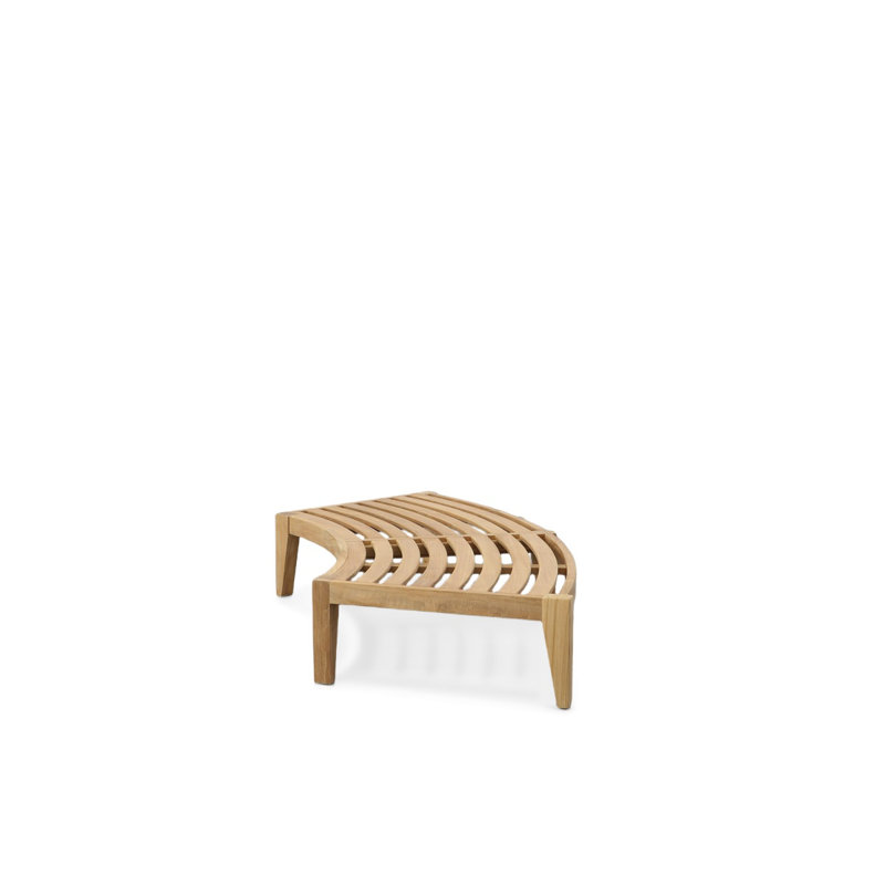 Teak Outdoor Bench with Off-White Cushions